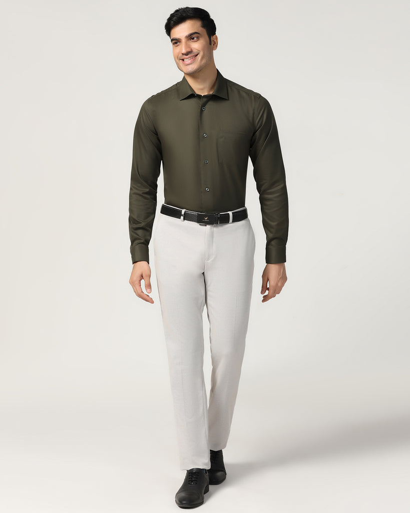 Formal Olive Textured Shirt - P31