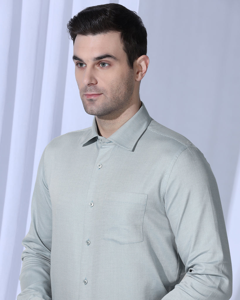 Formal Olive Textured Shirt - Quent