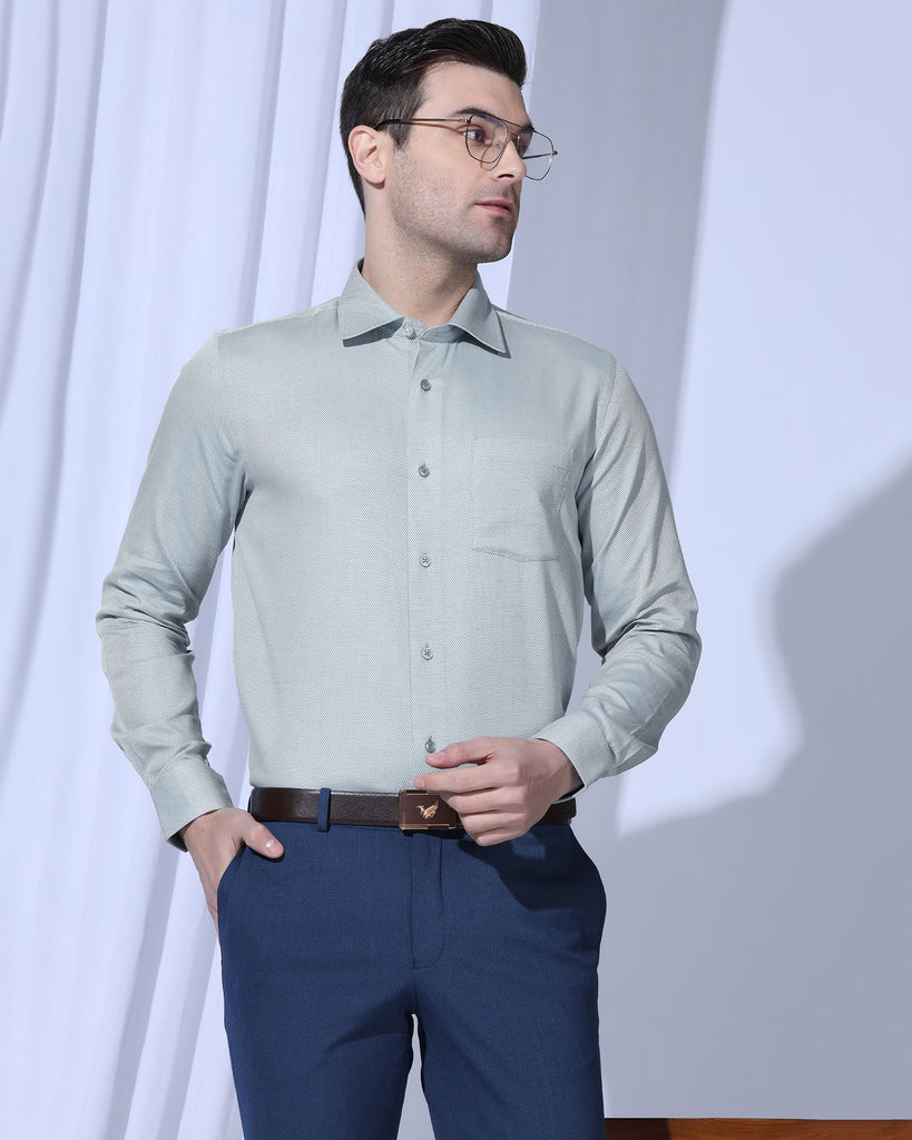 Formal Olive Textured Shirt - Quent