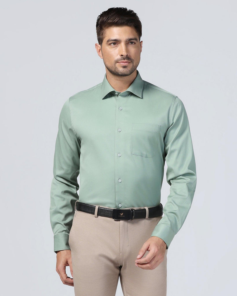 Formal Olive Textured Shirt - Soy