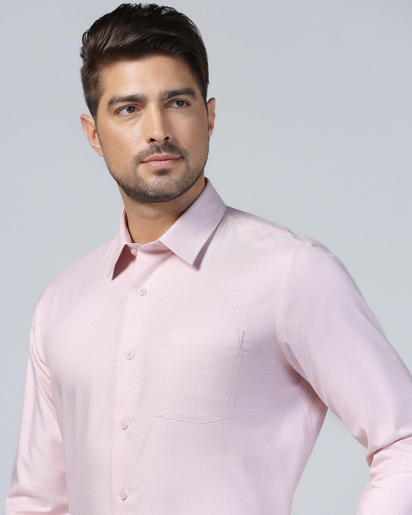 Formal Peach Check Shirt - Zoi