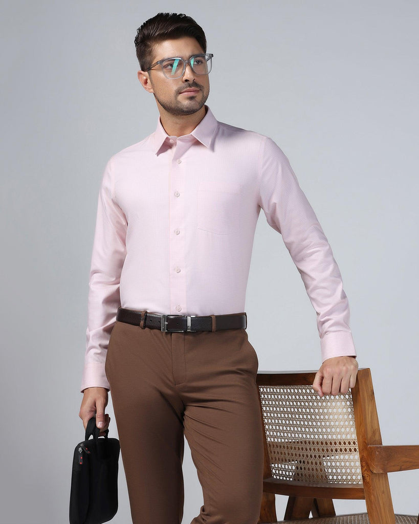 Formal Peach Check Shirt - Zoi