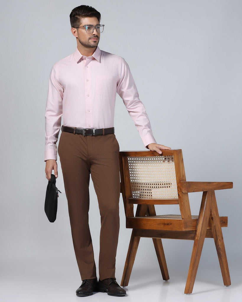 Formal Peach Check Shirt - Zoi