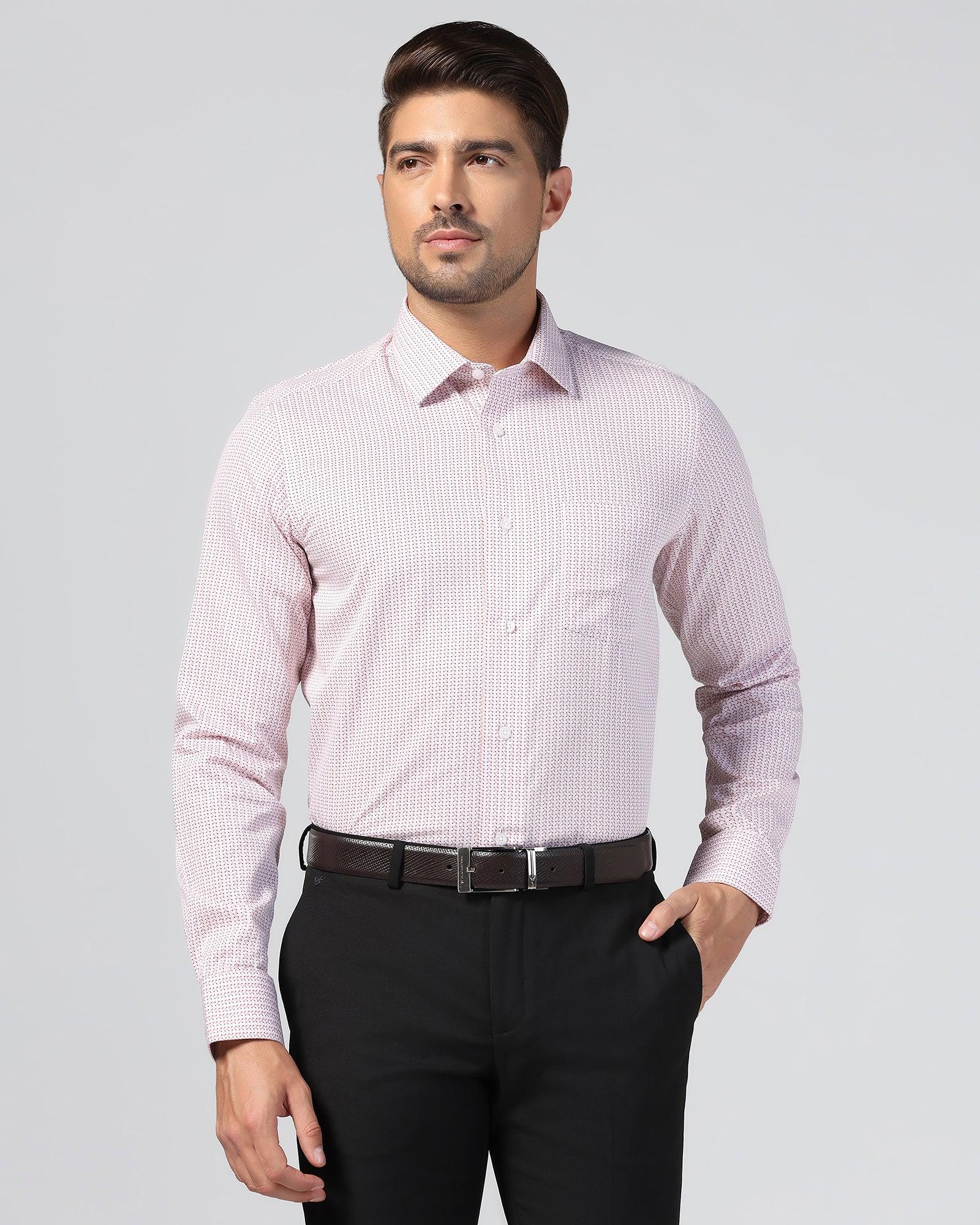 Non Iron Formal Pink Printed Shirt - Zone