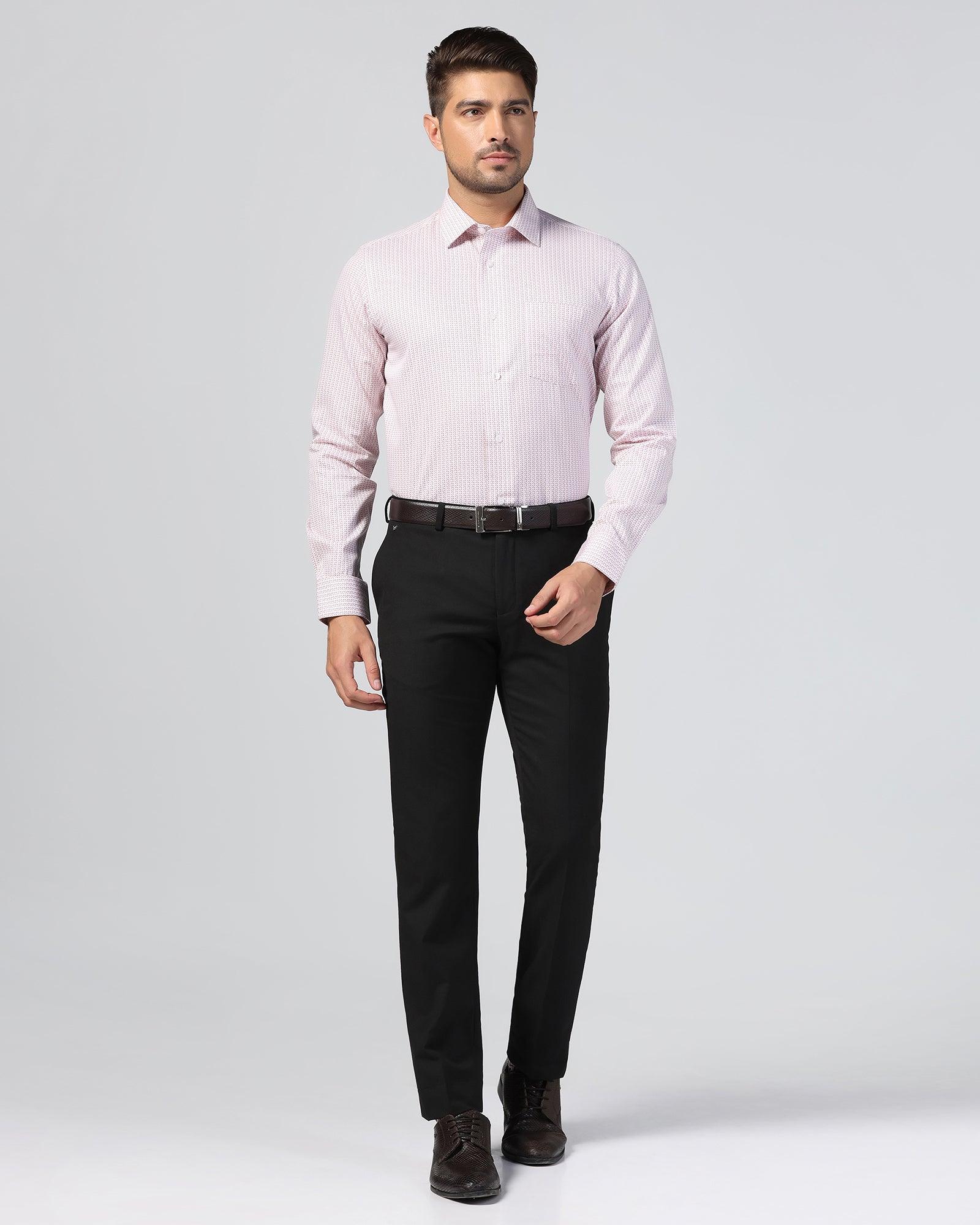 Non Iron Formal Pink Printed Shirt - Zone