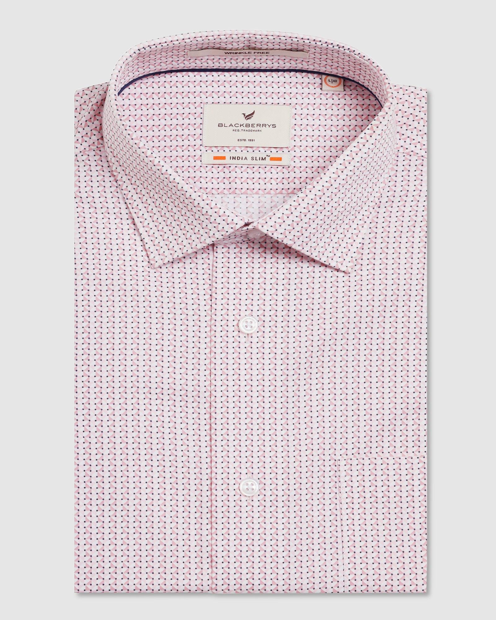 Non Iron Formal Pink Printed Shirt - Zone