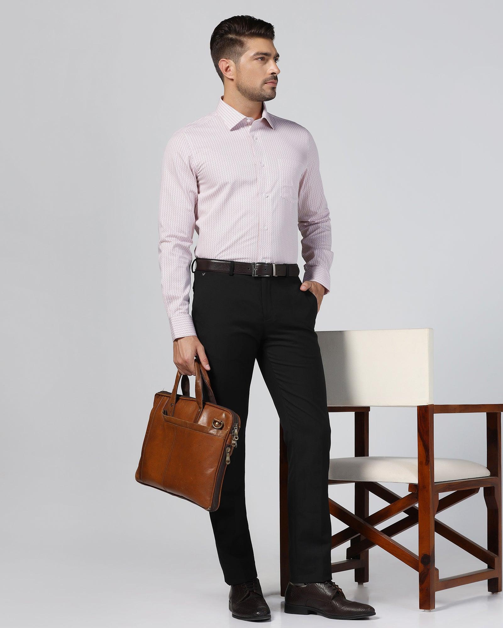 Non Iron Formal Pink Printed Shirt - Zone