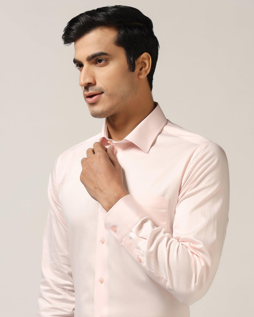 Formal Pink Solid Shirt - Simble