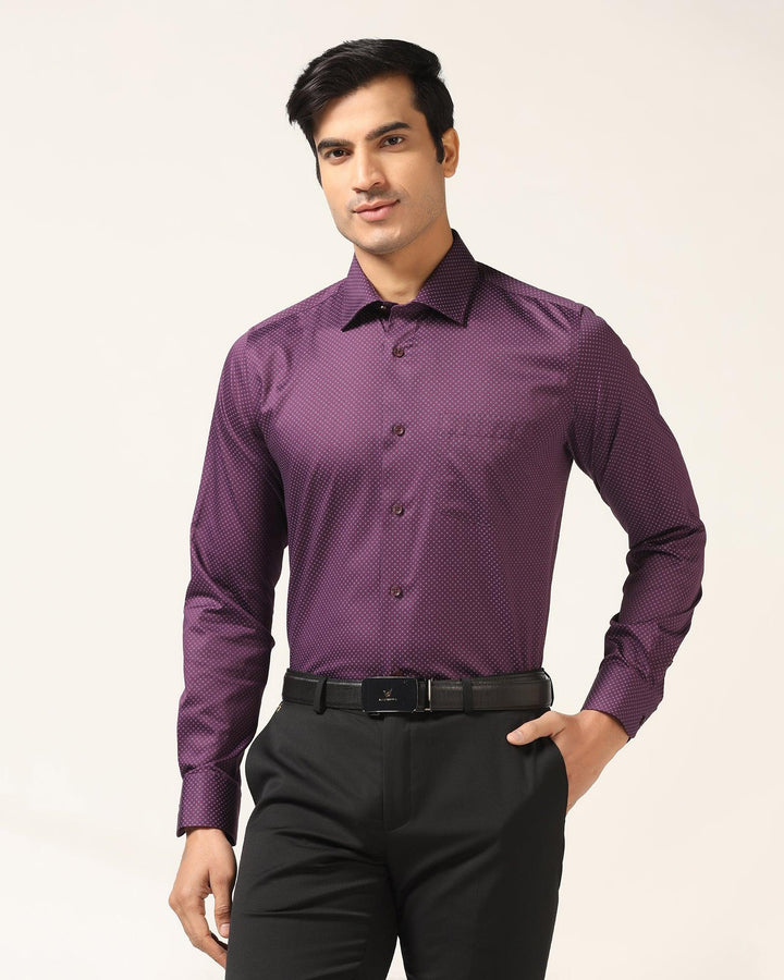 Formal Plum Printed Shirt - Brion