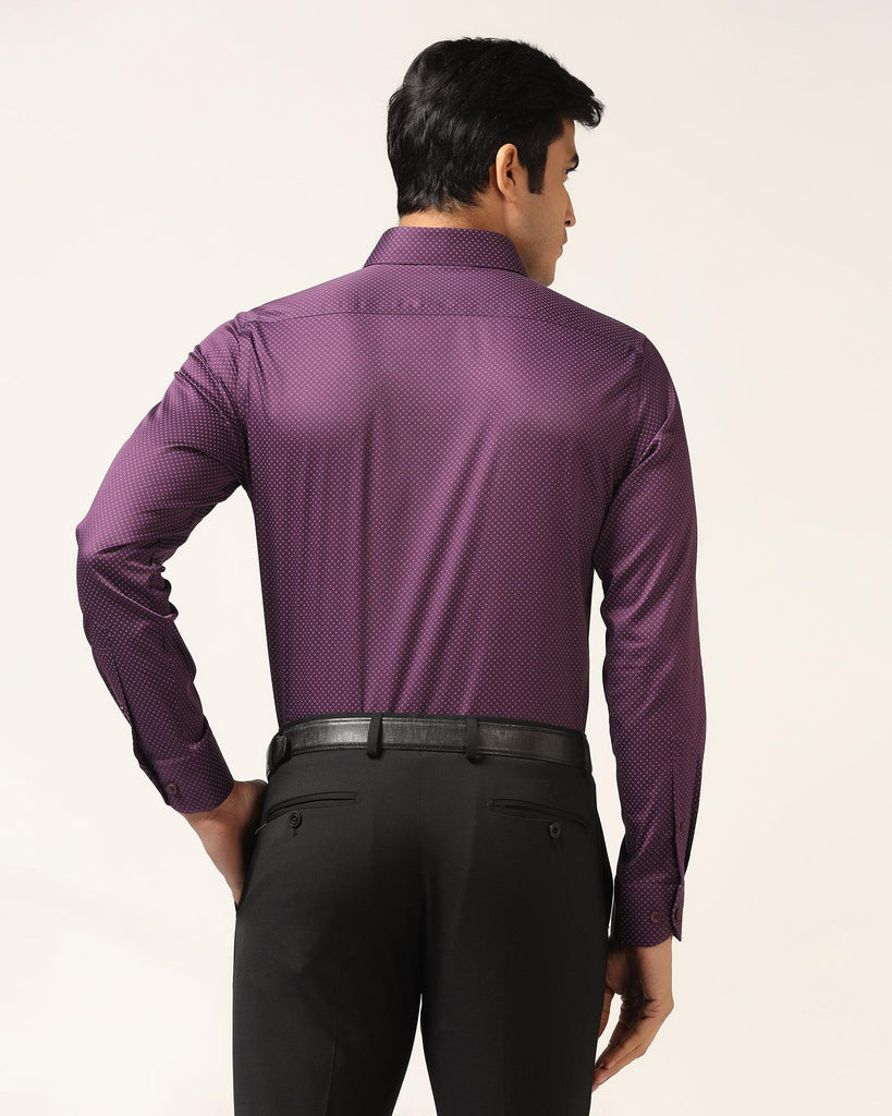 Formal Plum Printed Shirt - Brion