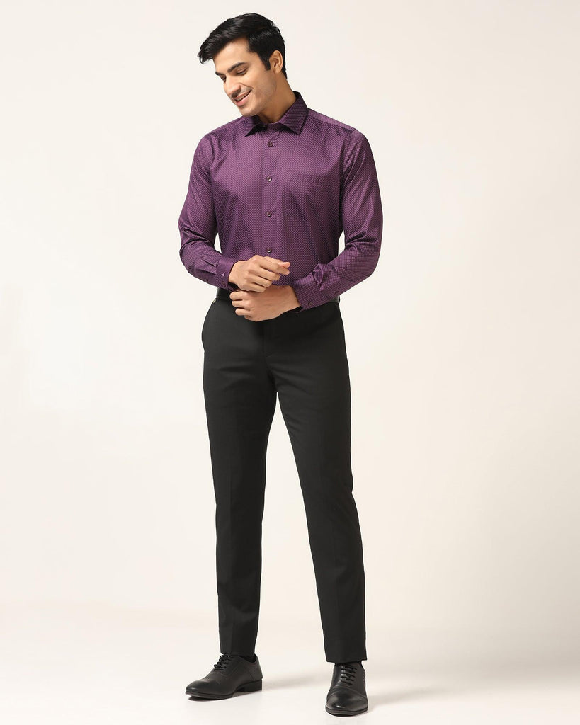 Formal Plum Printed Shirt - Brion