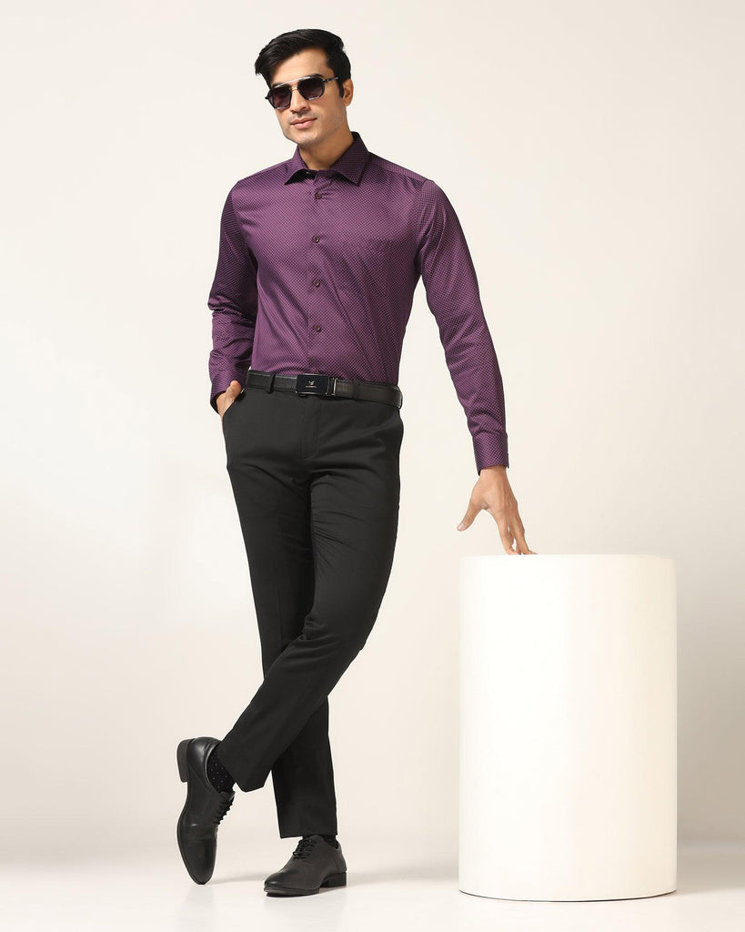 Formal Plum Printed Shirt - Brion