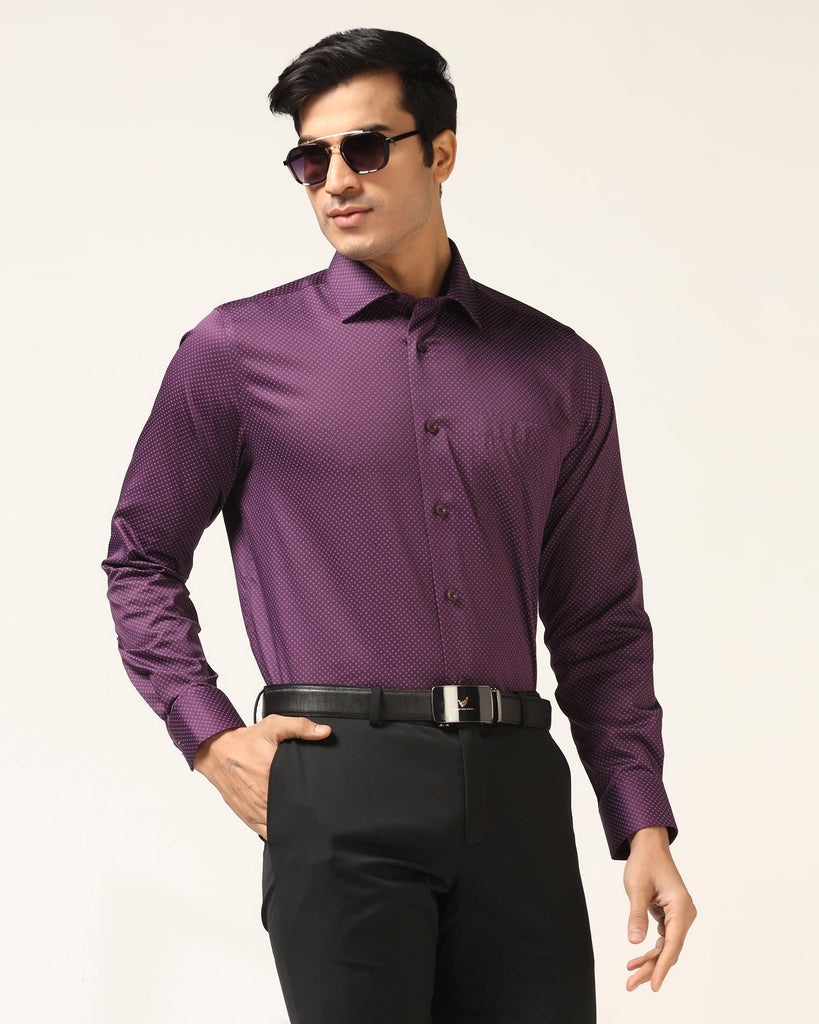 Formal Plum Printed Shirt - Brion