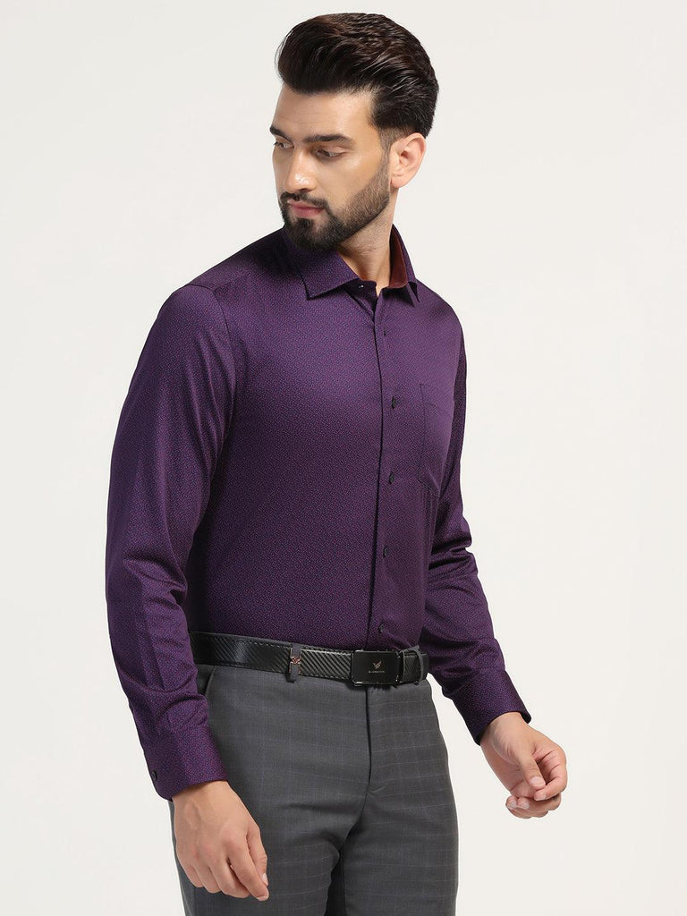 Formal Plum Printed Shirt - Grotto