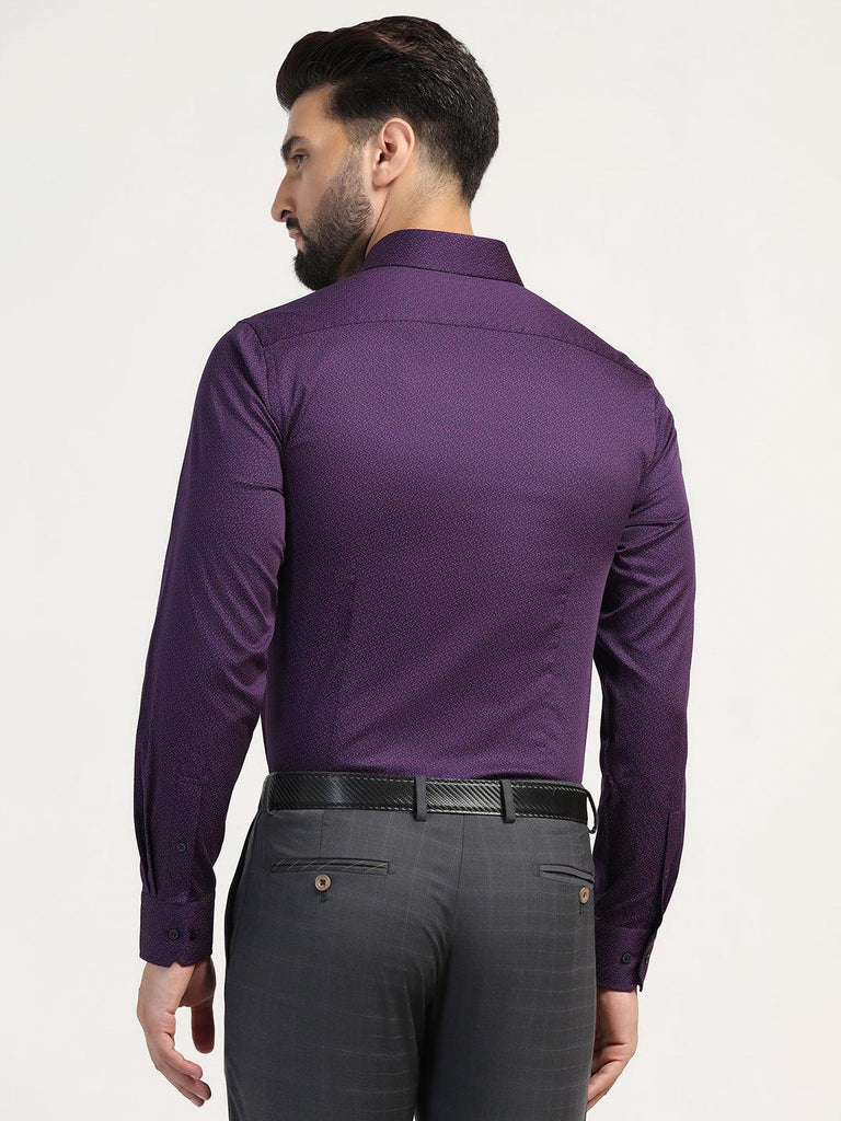 Formal Plum Printed Shirt - Grotto