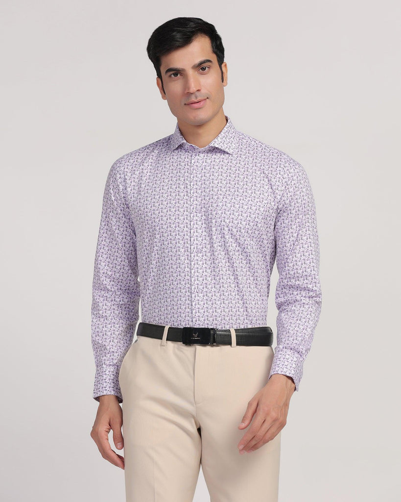 Formal Plum Printed Shirt - Avos