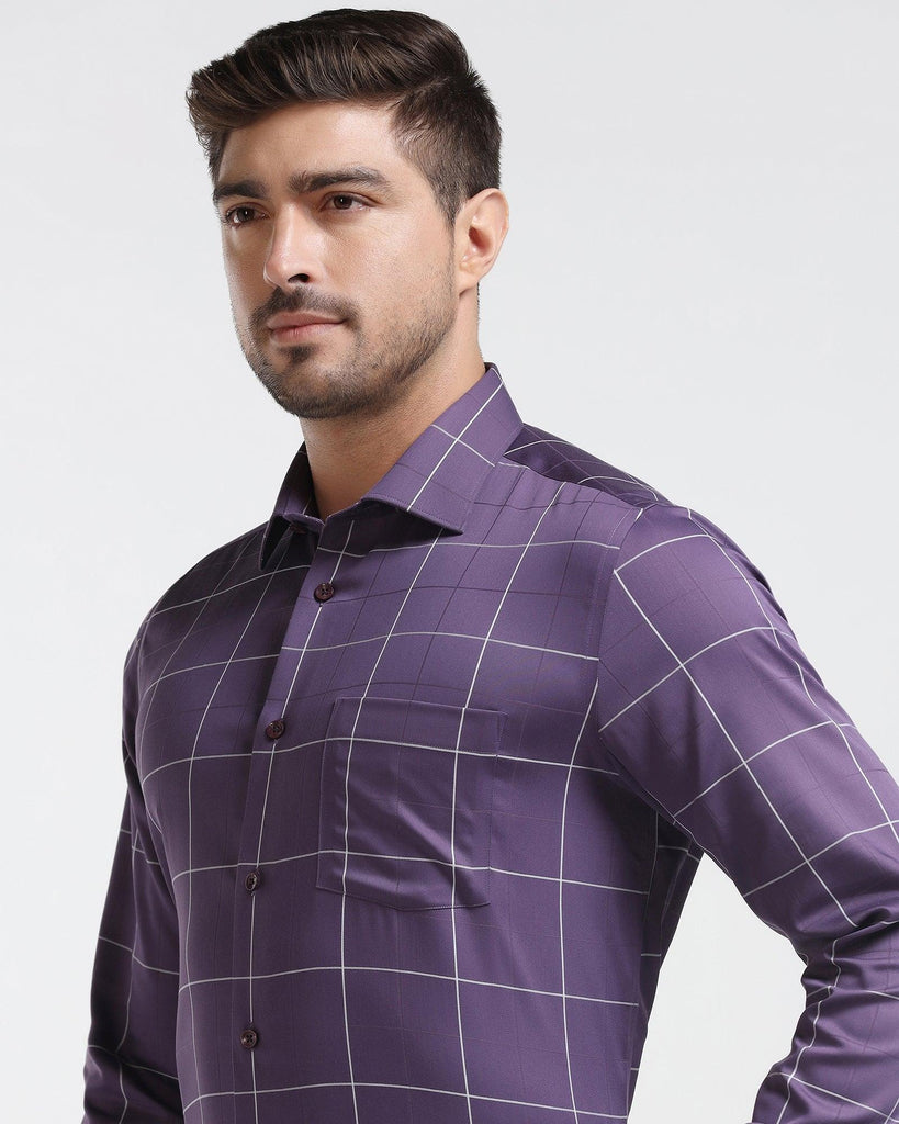 Formal Purple Check Shirt - West