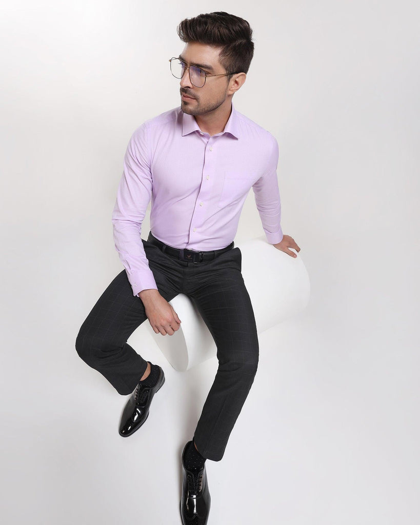 Formal Purple Textured Shirt - Stack