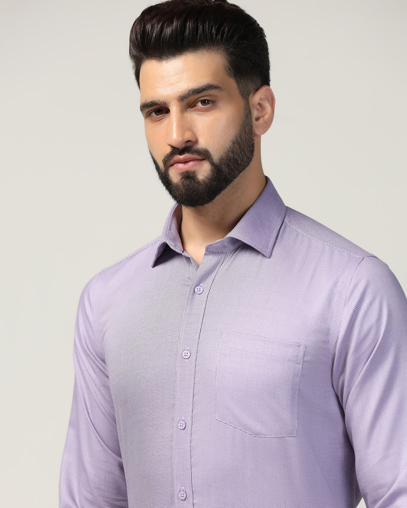 Formal Purple Textured Shirt - Zaiden