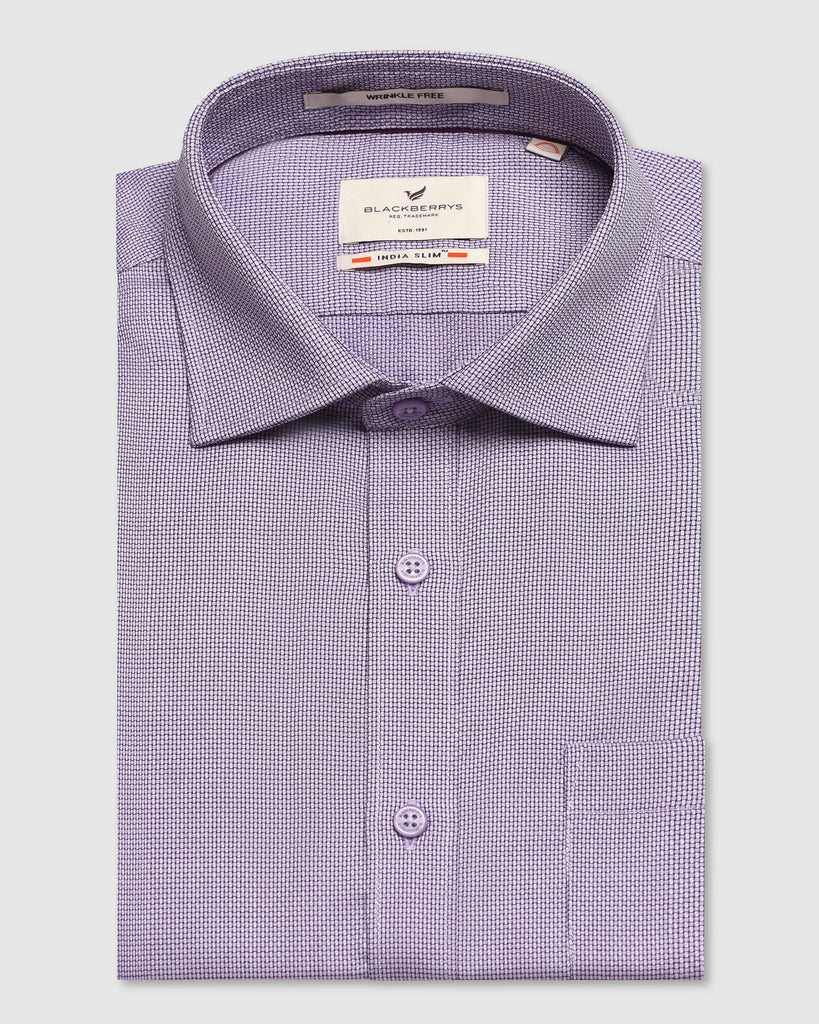 Formal Purple Textured Shirt - Zaiden