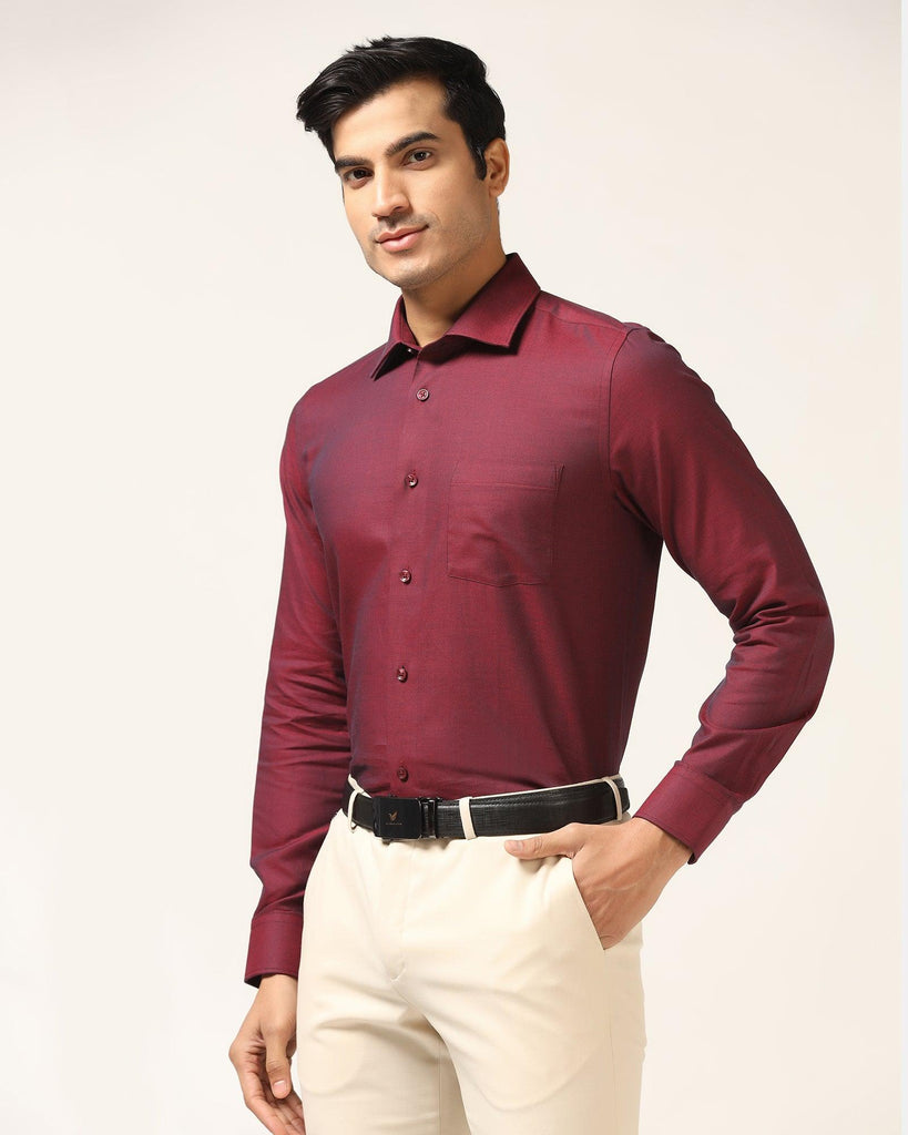 Formal Red Textured Shirt - Brat