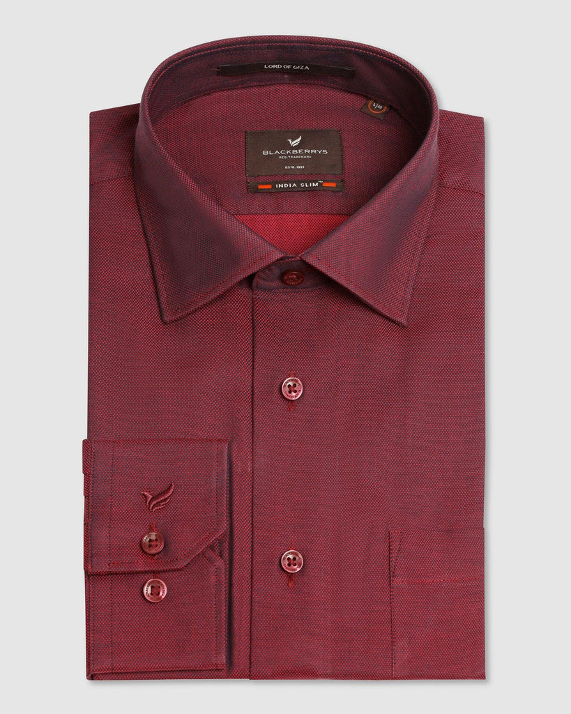 Formal Red Textured Shirt - Brat