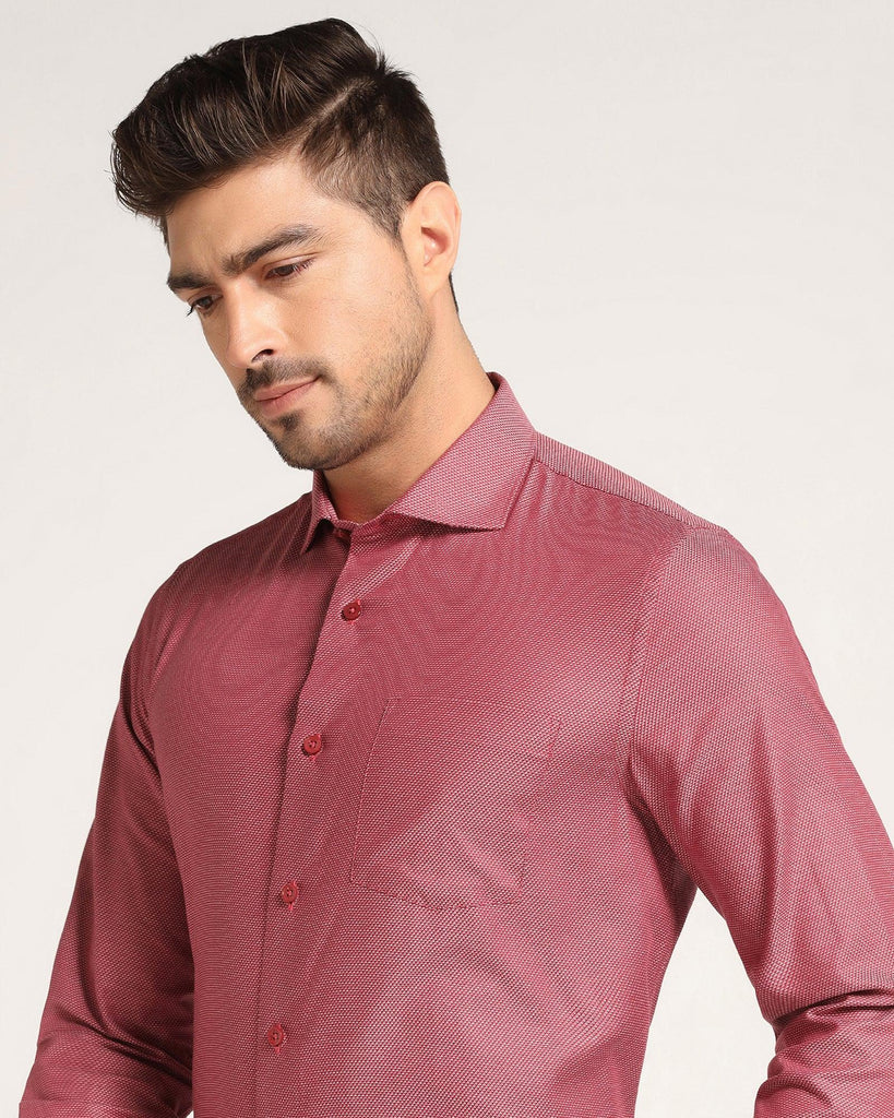 Formal Red Textured Shirt - Cosmo