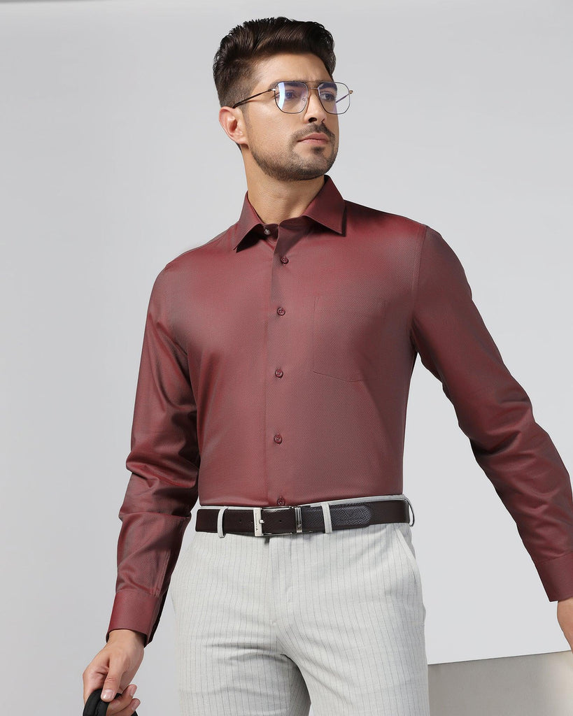 Formal Red Textured Shirt - Jim