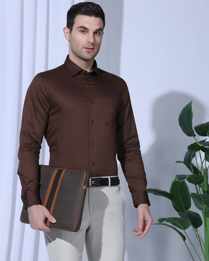 Formal Rust Solid Shirt - Georgia