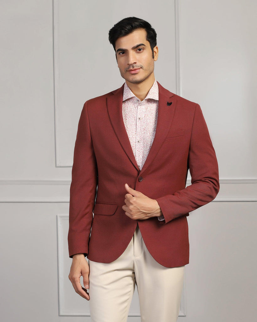 Formal Rust Textured Blazer - Garwin