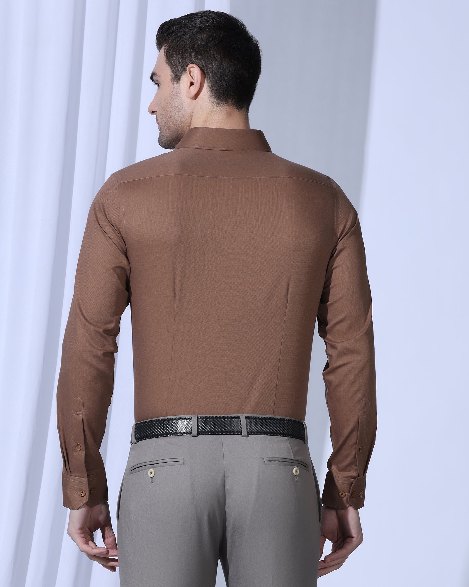 Non Iron Formal Rust Textured Shirt - Vlog