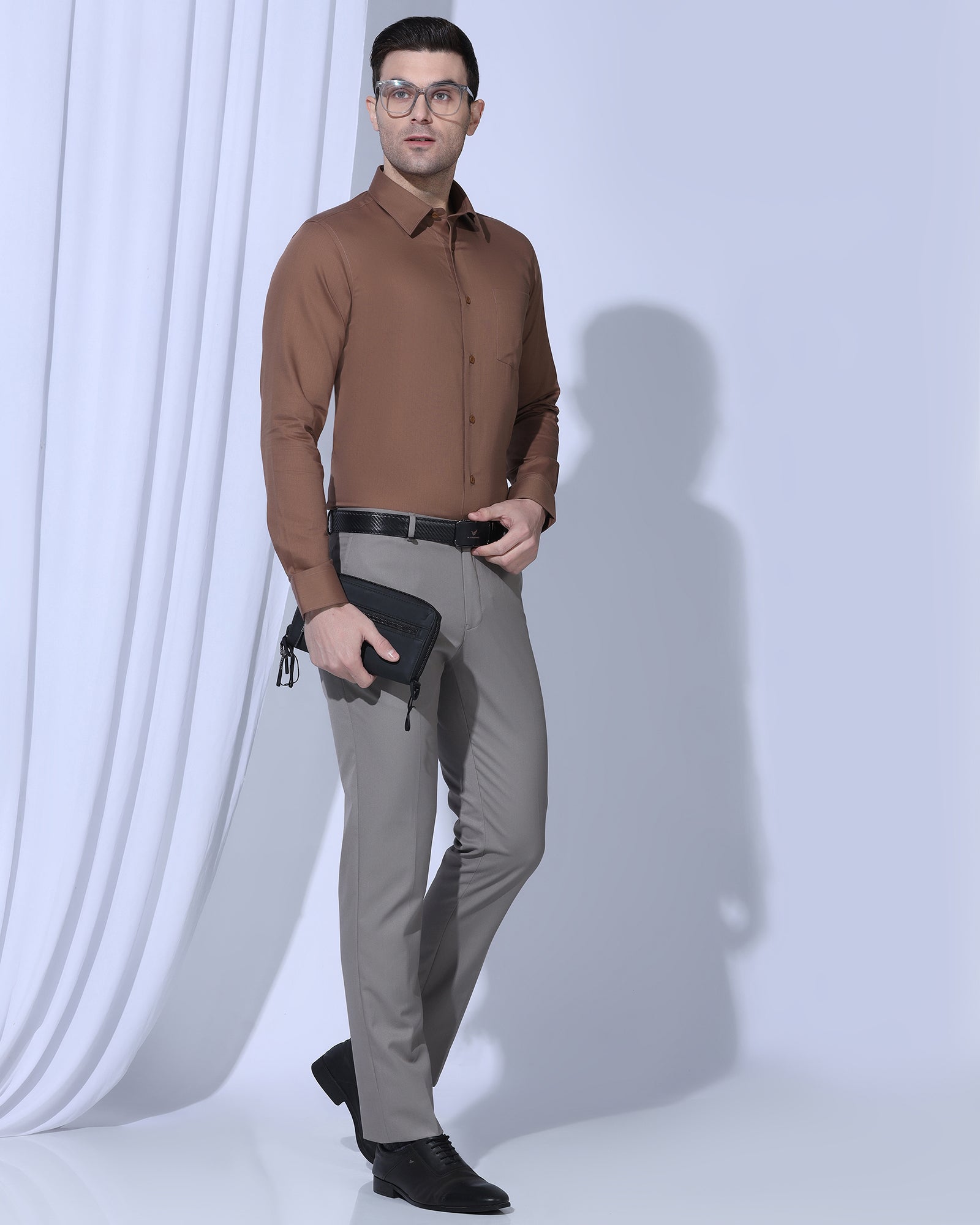 Non Iron Formal Rust Textured Shirt - Vlog