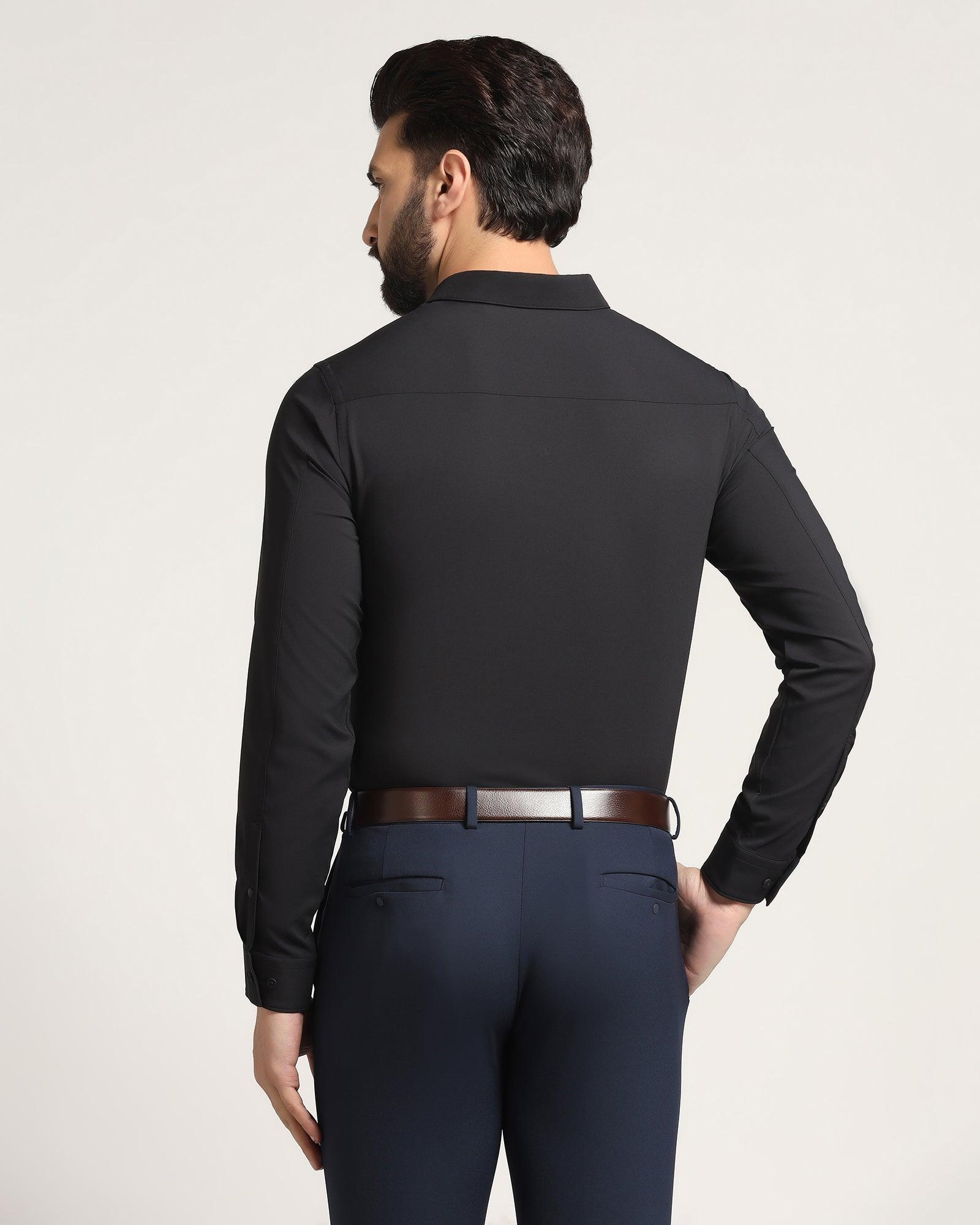 TechPro Formal Black Solid Shirt - Shepherd - Blackberrys