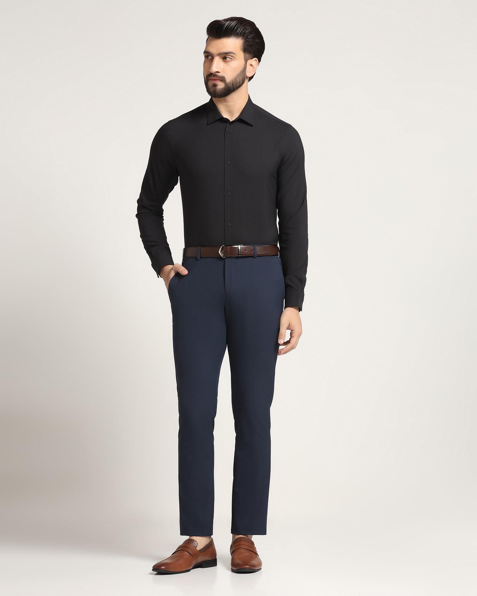 TechPro Formal Black Solid Shirt - Shepherd - Blackberrys