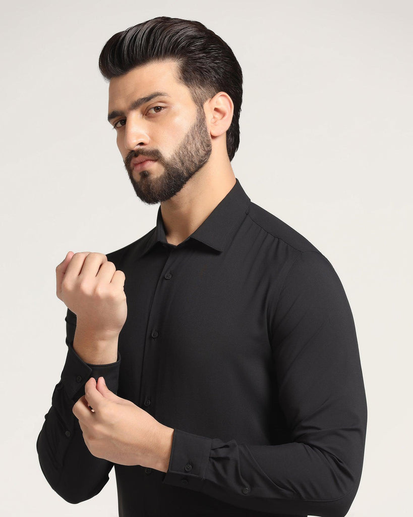 TechPro Formal Black Solid Shirt - Shepherd