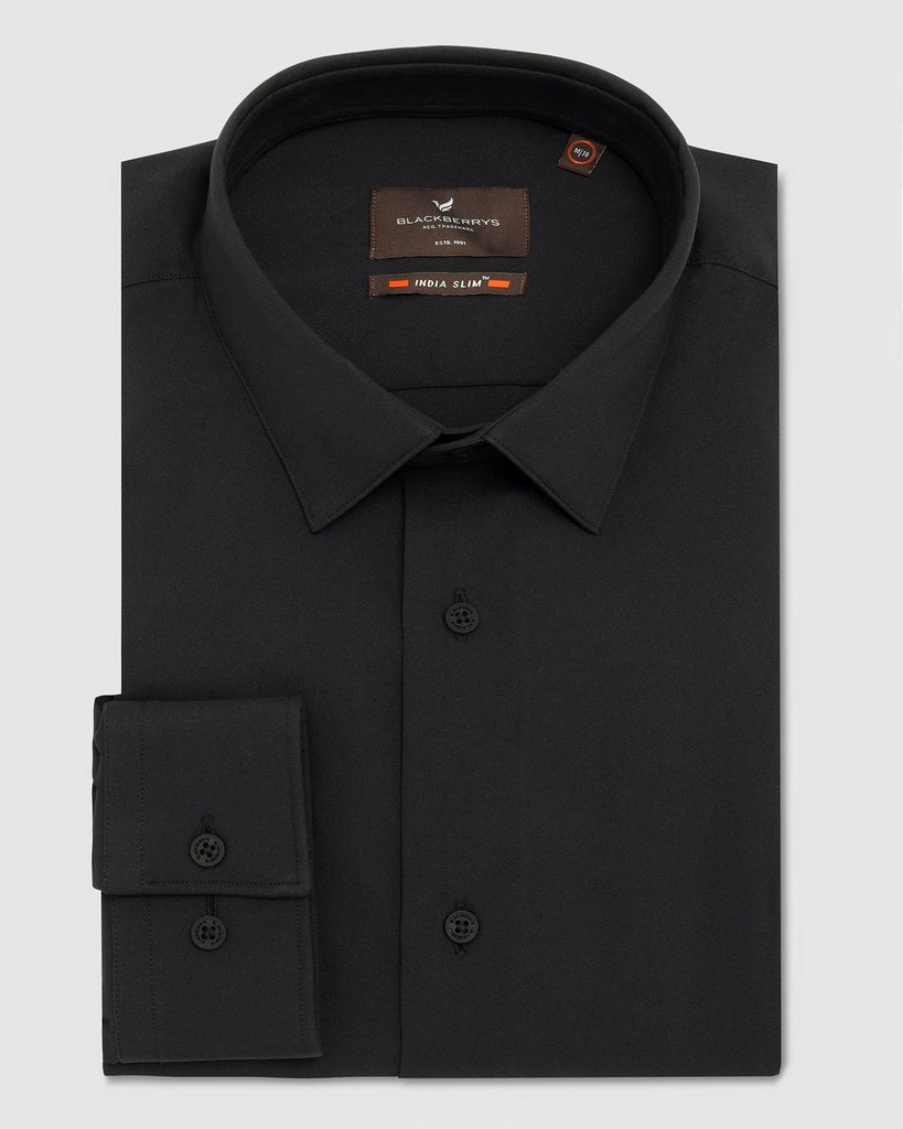 TechPro Formal Black Solid Shirt - Shepherd