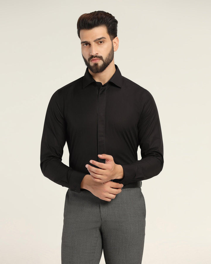 Formal Black Solid Shirt - Viking