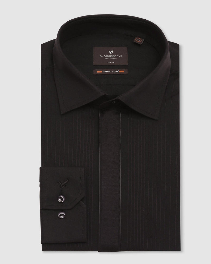 Formal Black Solid Shirt - Viking