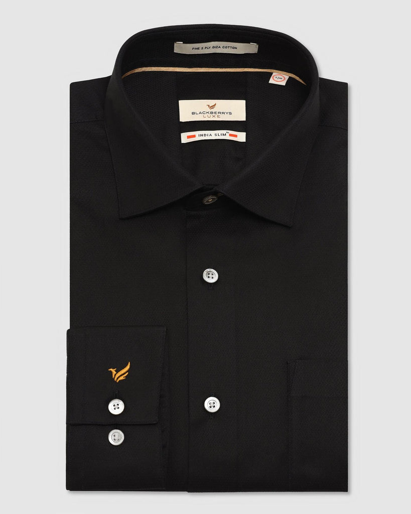 Luxe Formal Black Solid Shirt - Wonder