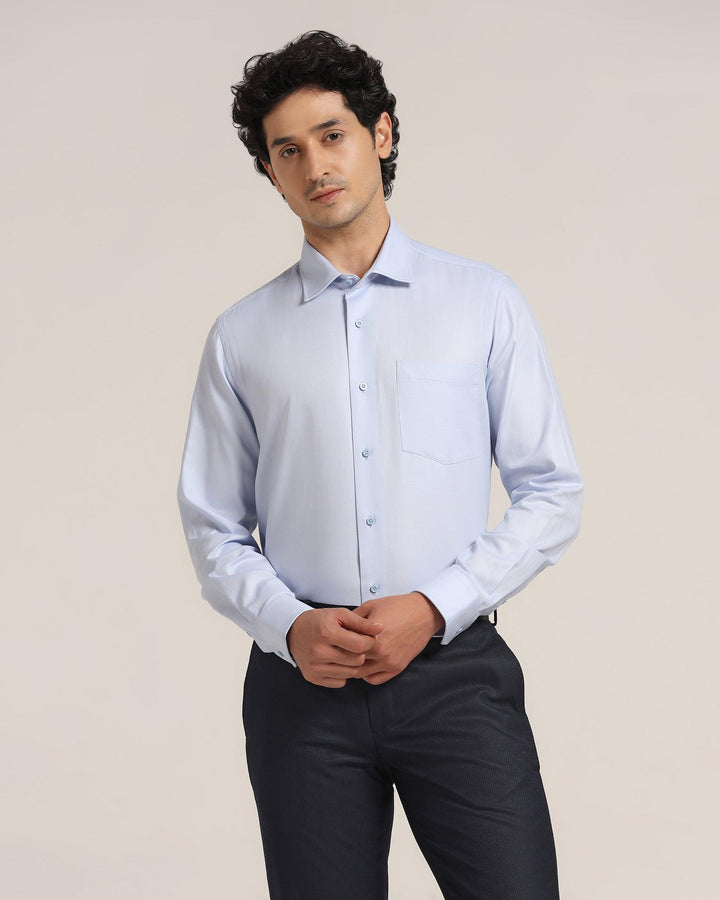 Formal Blue Solid Shirt - Beetle