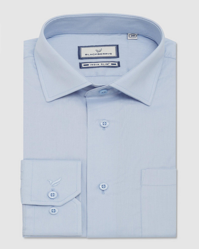 Formal Blue Solid Shirt - Lotto