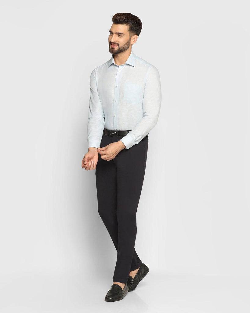 Linen Formal Blue Solid Shirt - Nerd