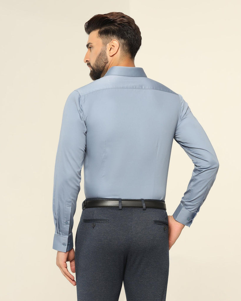 Formal Blue Solid Shirt - Polly