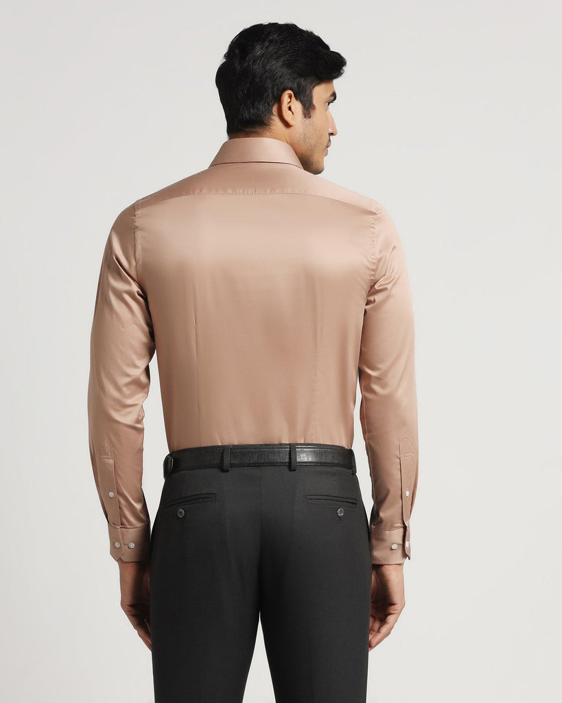 Formal Brown Solid Shirt - Simble