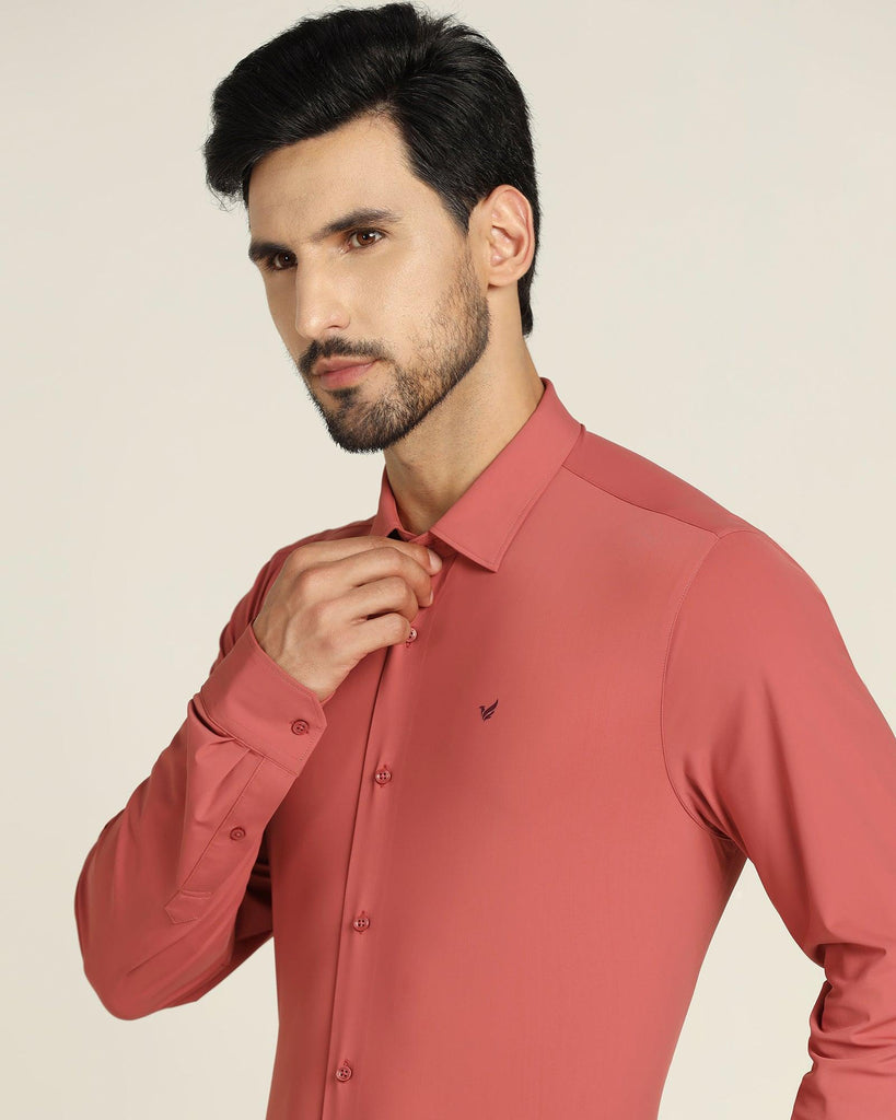 TechPro Formal Dusty Pink Solid Shirt - Zabka