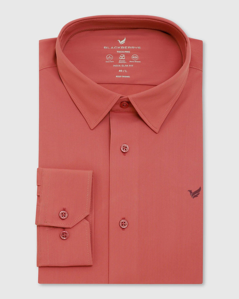 TechPro Formal Dusty Pink Solid Shirt - Zabka