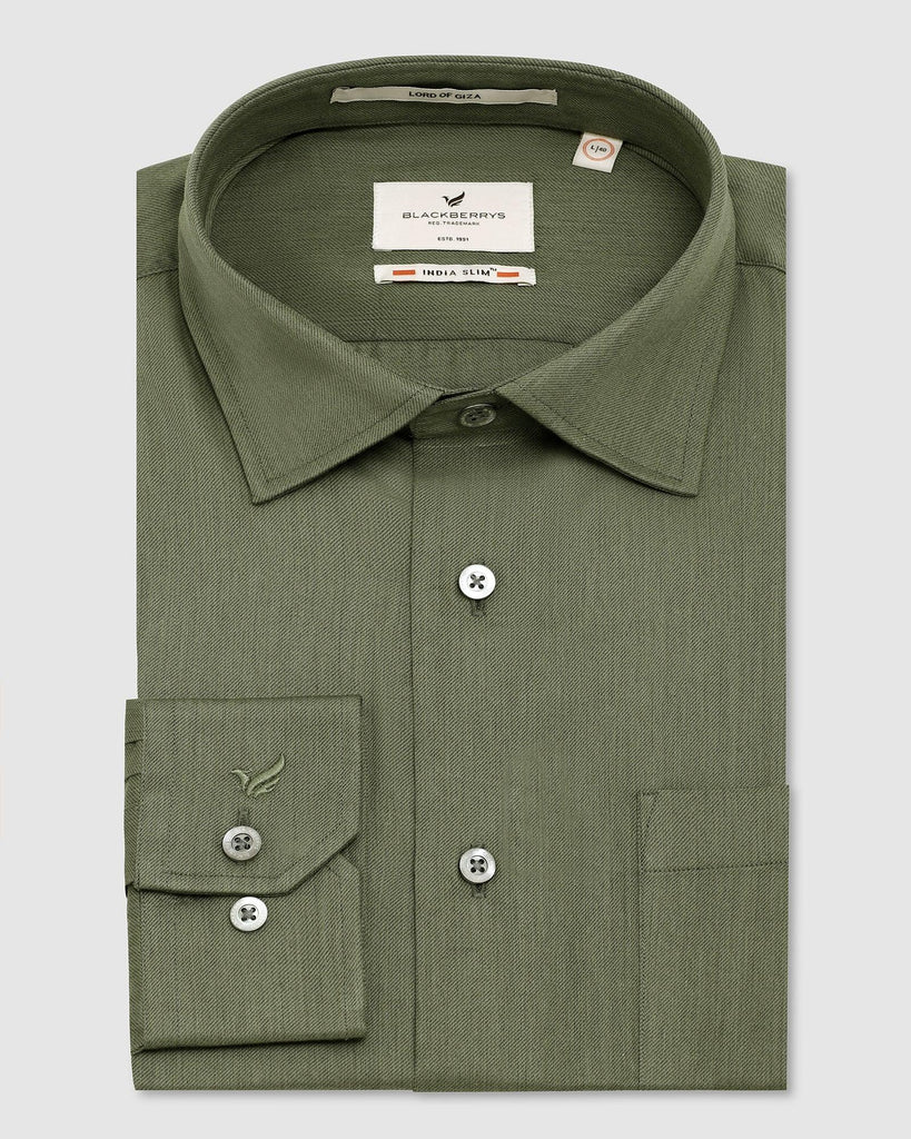 Formal Green Solid Shirt - Pascal