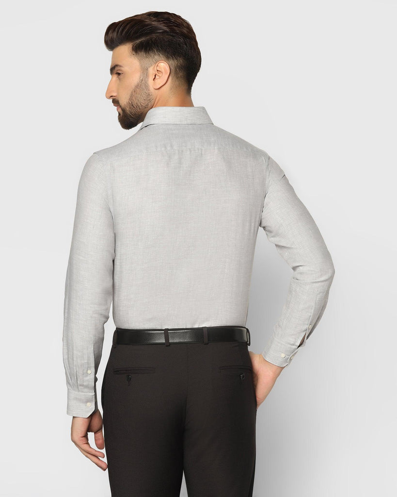 Linen Formal Grey Solid Shirt - Nerd