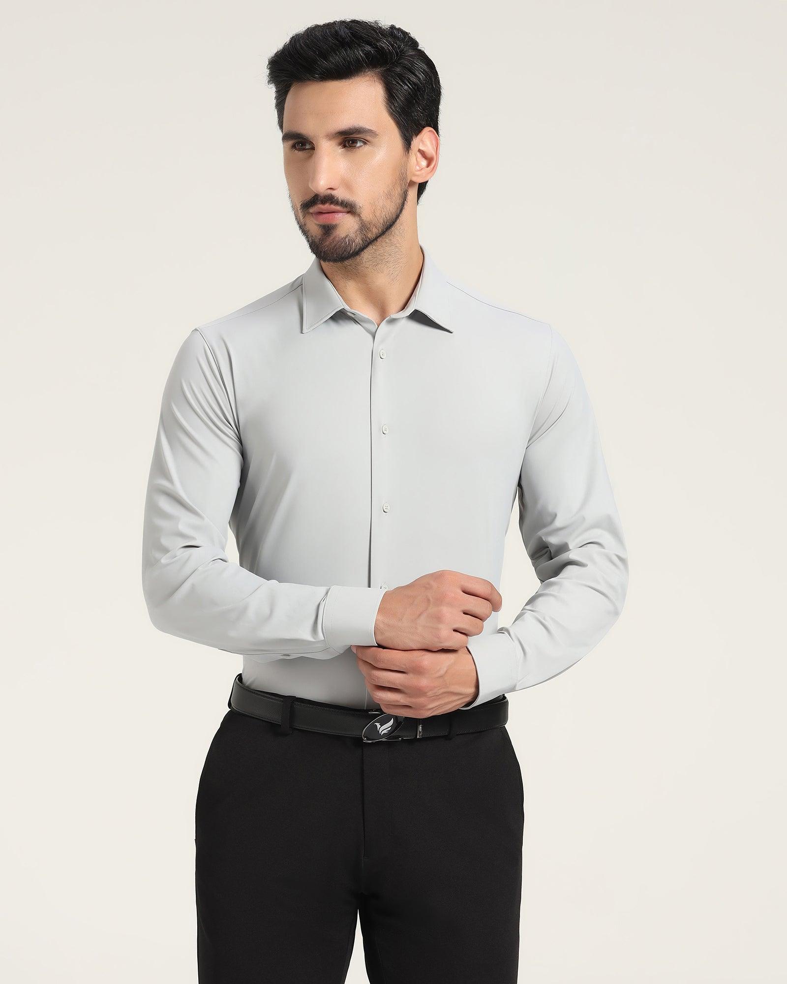 TechPro Formal Grey Solid Shirt - Zabka