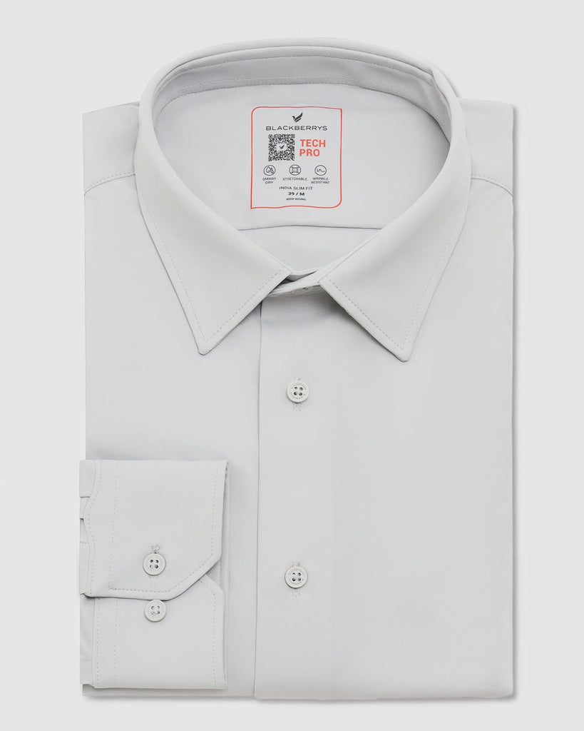 TechPro Formal Grey Solid Shirt - Zabka